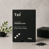 Tzil black seed Handmade Soap 120g with black seed oil and cocunt oil for hydrating and nourishing skin.