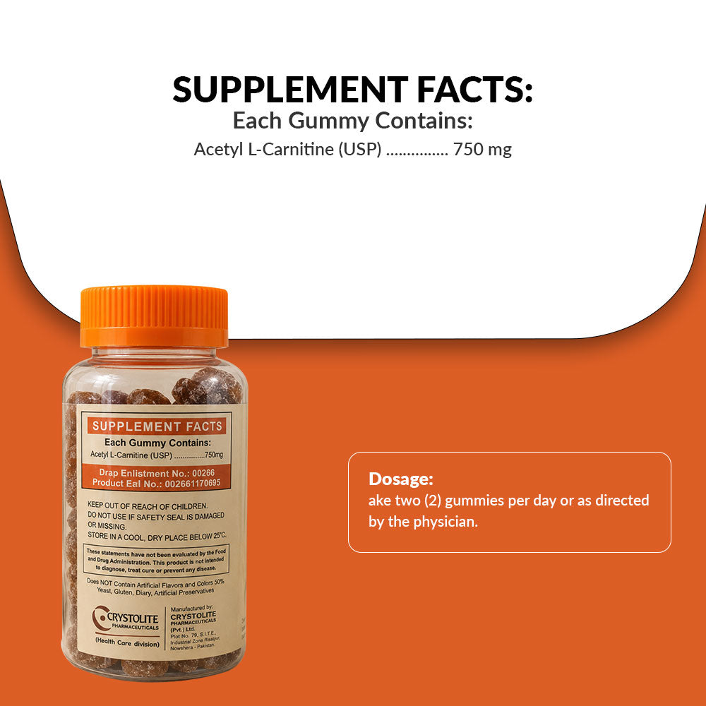 l-carnitine gummies for children L-Tartrate 3150mg 90 Raspberry Gummies and aid repair in nearly every cell in the body Carlite Acetyl L-Carnitine Gummies 750mg